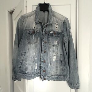 Oversized Destroyed Denim Jean Jacket